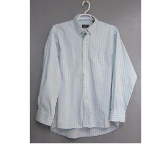 Club Room Pinpoint Light Blue Yellow Check Shirt